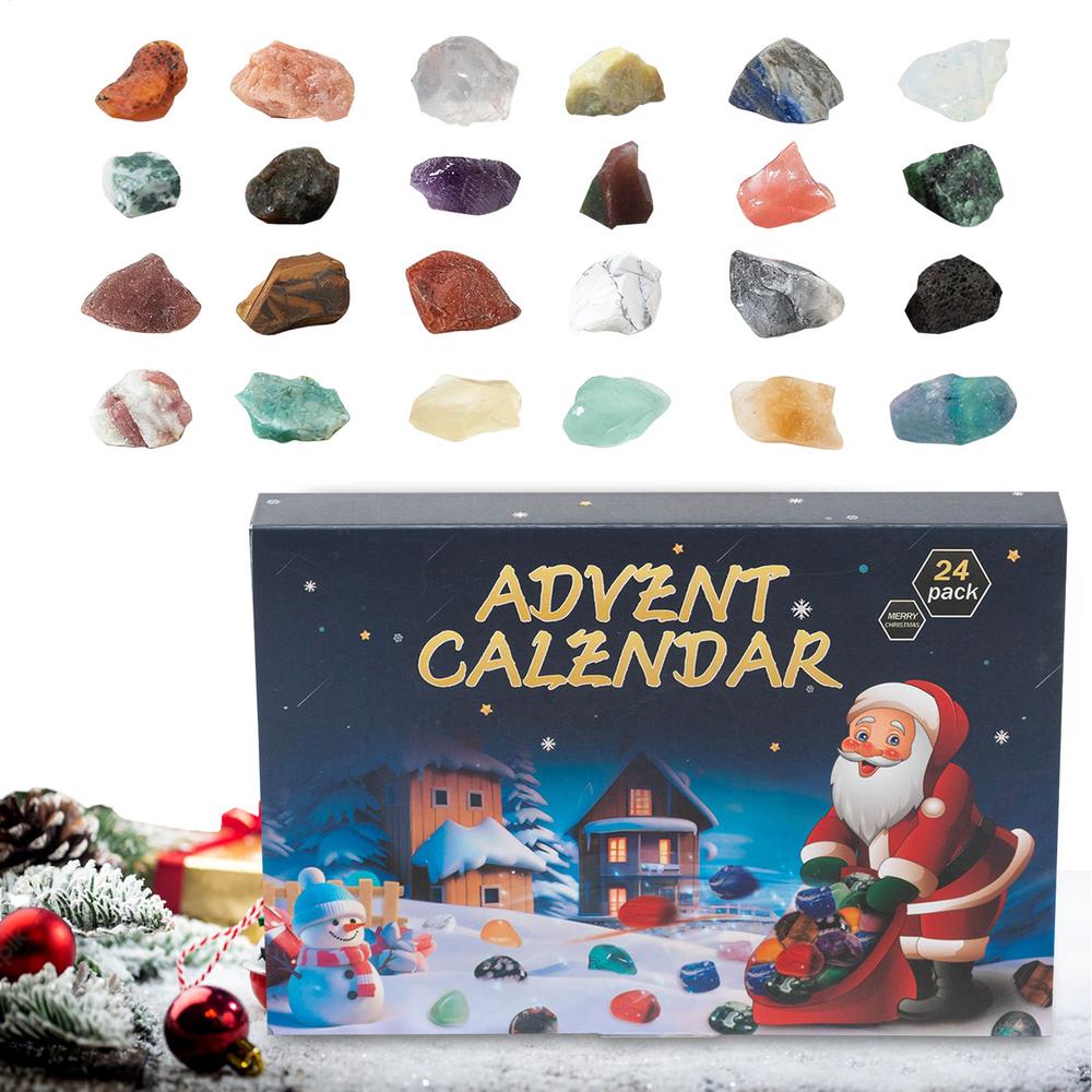 Christmas Countdown Calendar Advent Rock Collection Calendar Advent 2025 Minerals Collection Ore Gem 24 Day For Kids Women Men