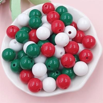 Home Party Supplies 8-16mm Jewelry Making Material Loose Beads Accessories Handmade Christmas Style DIY Necklace Bracele 60Pcs/50Pcs/30Pcs Round