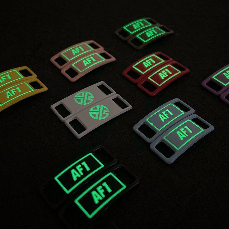 Luminous Shoelaces Buckle AF1 Glowing Metal Lock for Shoelace DIY Lace Shoe Footwear Decoration Sneaker Decorations Accessories