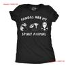 Womens Funny T Shirt Pandas Are My Spirit Animal Sarcastic Novelty Vintage Washed Soft Comfortable Breathable Versatile Unisex