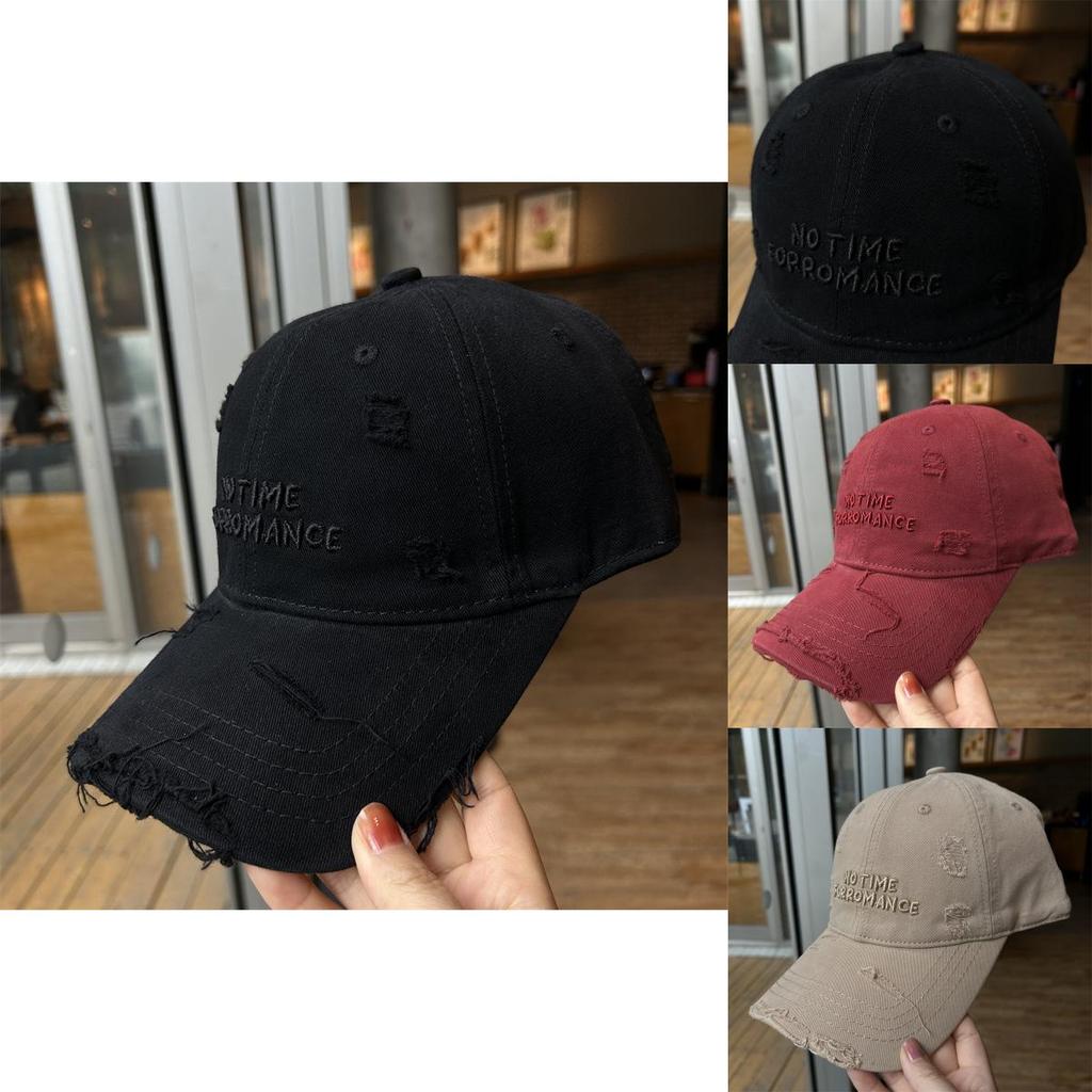 Embroidered Letter Baseball Cap For Women Adjustable Cotton Sun Protection Hat