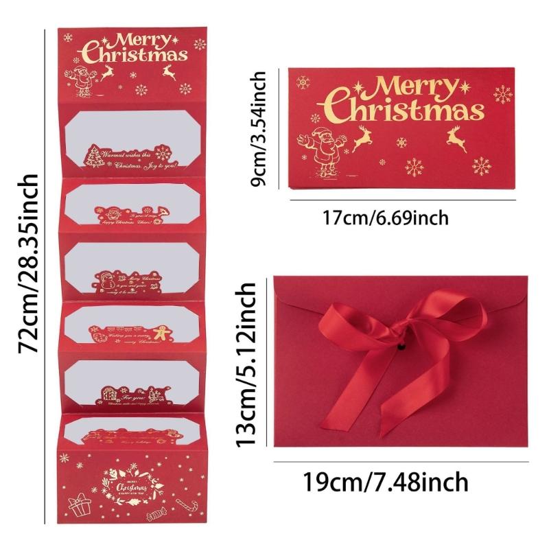 Christmas Cash Gift Card Holder with Envelope 6 Slots Money Holder For Holiday Money Storage And Festival Gift Exchanges