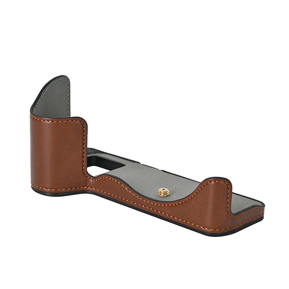 Półpokrowiec na aparat z PU skóry dla Panasonic Lumix S5 S5II S5 M2 Otwór na baterię Dolna pokrywa