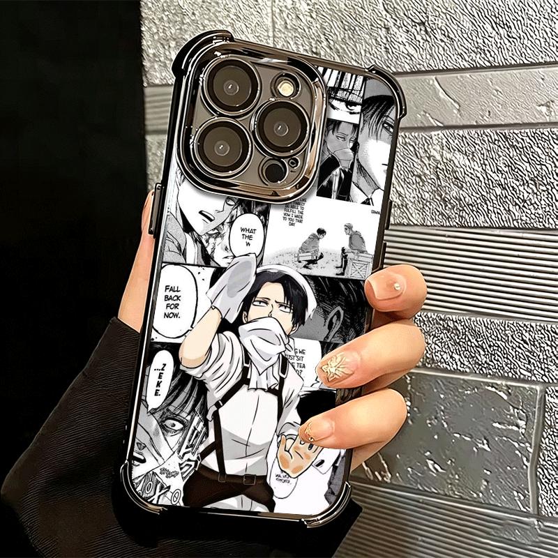 A-Attack On T-Titan Anime Weiche Handyhülle Für iPhone 15 16 17 Air 14 Pro Max 16E Plus 13 12 Mini Galvanisiert Anti-Fall Fundas