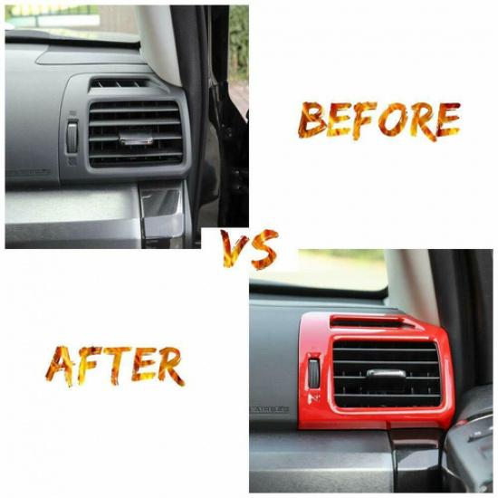 Red Dashboard Air Conditioner Vent Outlet Panel Trim Cover Frame for 4Runner 10+