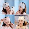 INS Style Cat Ears Face Washing Headband: Cartoon Animal Hair Tie for Girls, Makeup Removal Hair Cover, Coral Fleece Headscarf