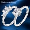 Genuine 08ct Moissanite Ring Copper Shining Princess Square Ring Ideal For Women Finger Band Wedding Engagement Jewellery