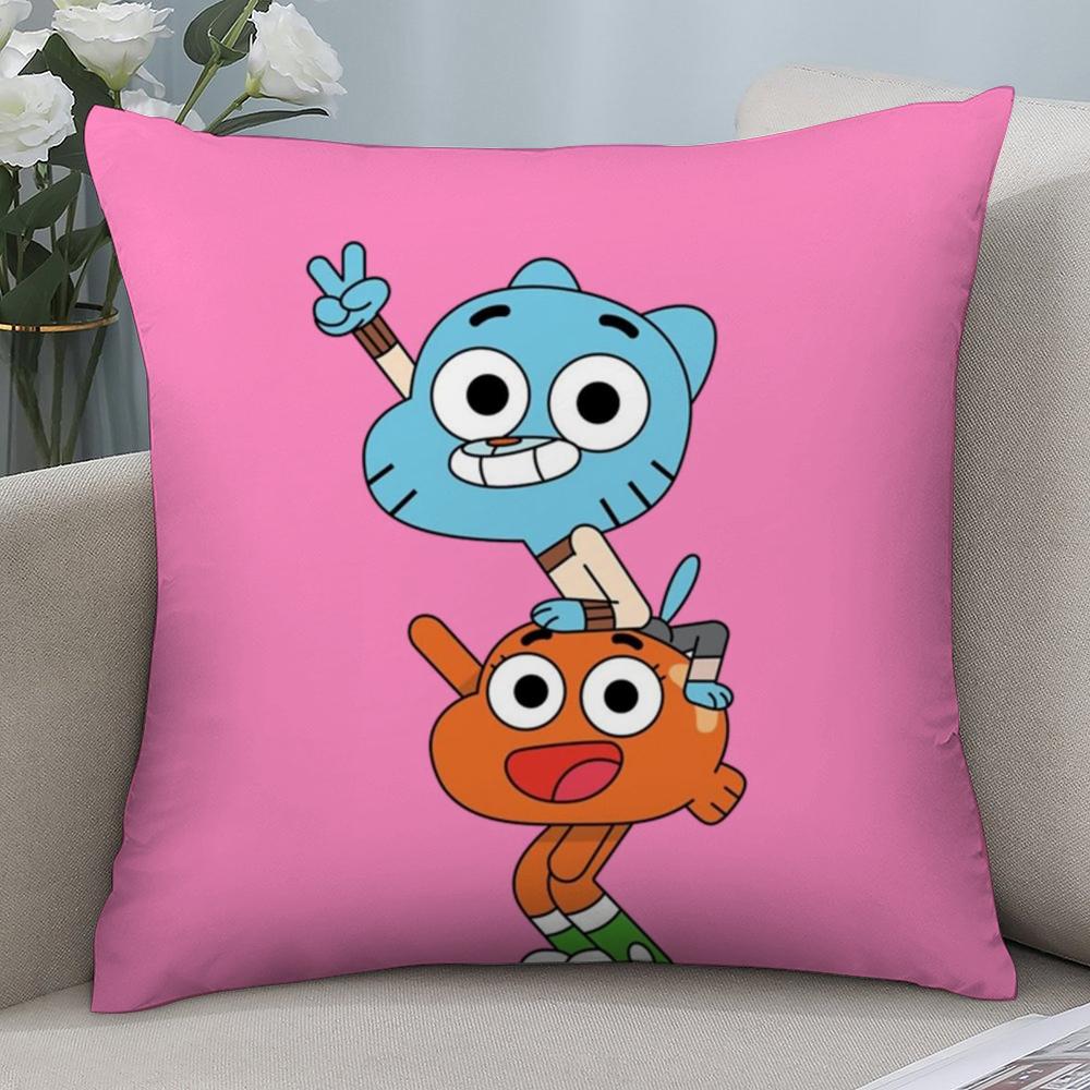 Animation Amazing World Gumball Pillow Case Short Plush Sofa Decorative Gift Home Double-sided Printing Cushion