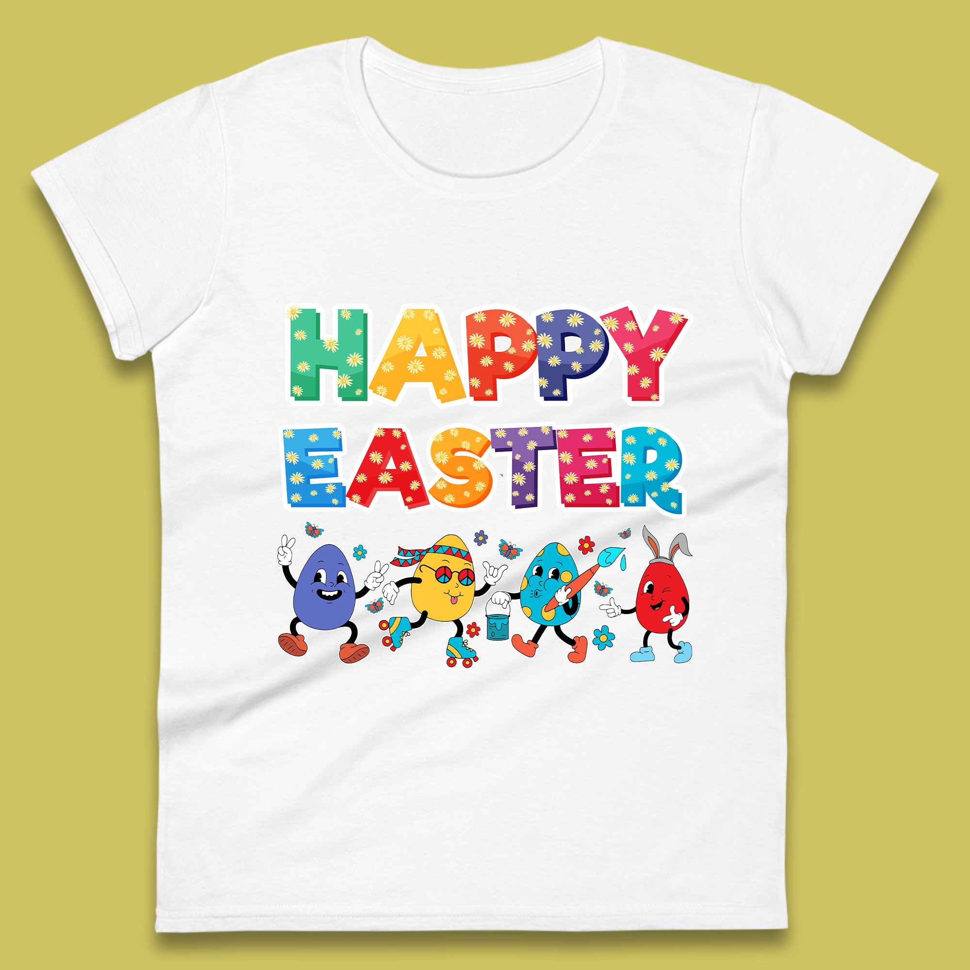 Happy Easter Womens T-Shirt Mens Tops Tees Unisex L