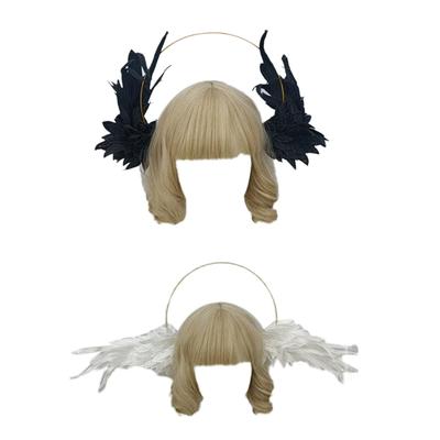 Coronițe Halo Mary pentru Femei, Diademă Aripă de Înger, Accesorii de Păr, Piesă de Cap Zeiță, Podoabă de Cap pentru Cosplay