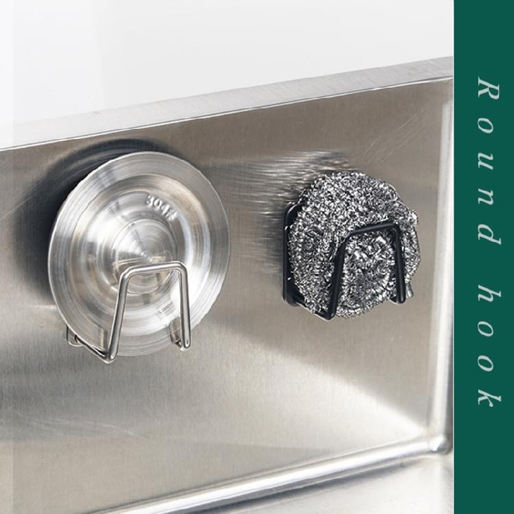 2Pcs Stainless Steel Sponge Drying Rack Easy Install Drainer Stand Wall Mounted Hook for Kitchenwares Sink Organizer