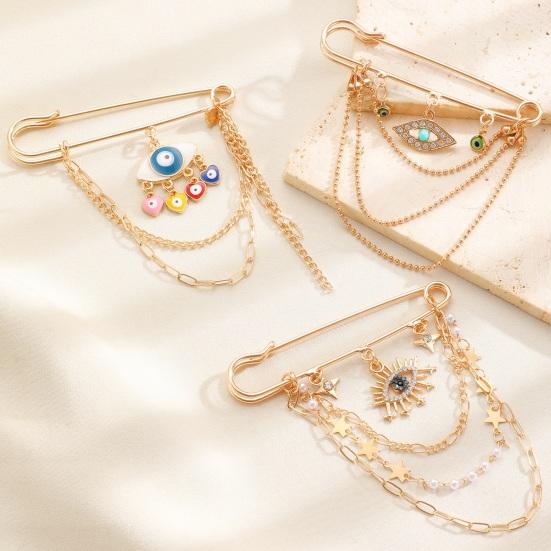 Broche Épingle de Sûreté Dorée pour Femmes Clips pour Pulls Châles Chaîne de Col Broche Bijoux pour Couvertures Robes Cardigans Artisanat