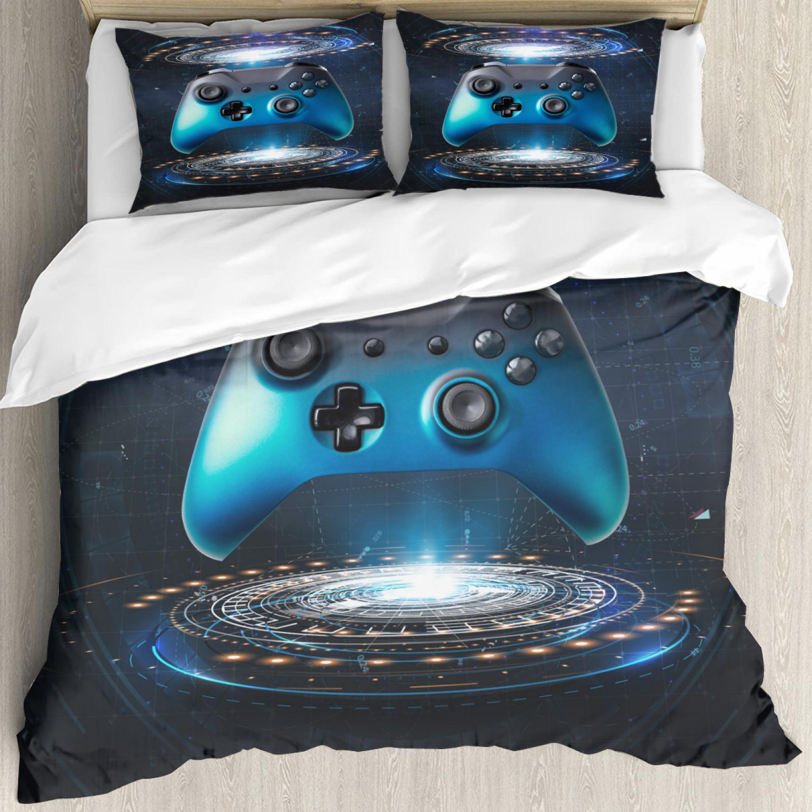 Gaming Controller Print Dorm Room High-definition Digital 3d Three-piece Bedding Set 135*200cm