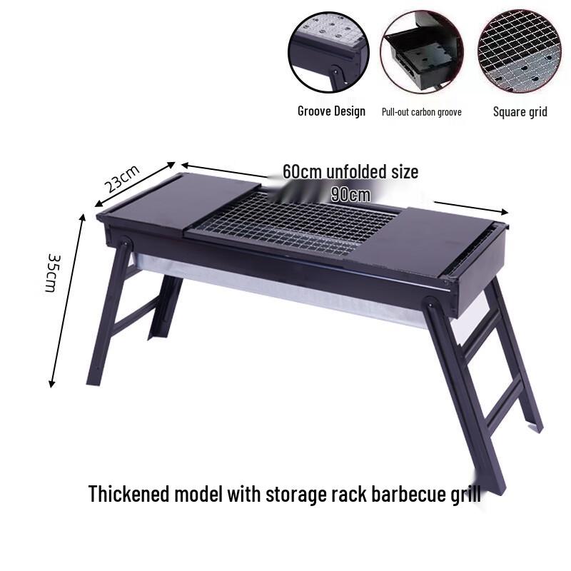 OEING Portable Foldable Charcoal BBQ Grill Standard