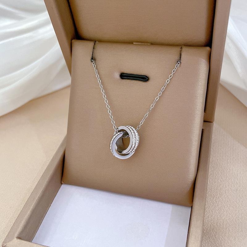 Geometric Planet Personality Minimalist Wind Furnace Real Gold Necklace Female Collarbone Chain