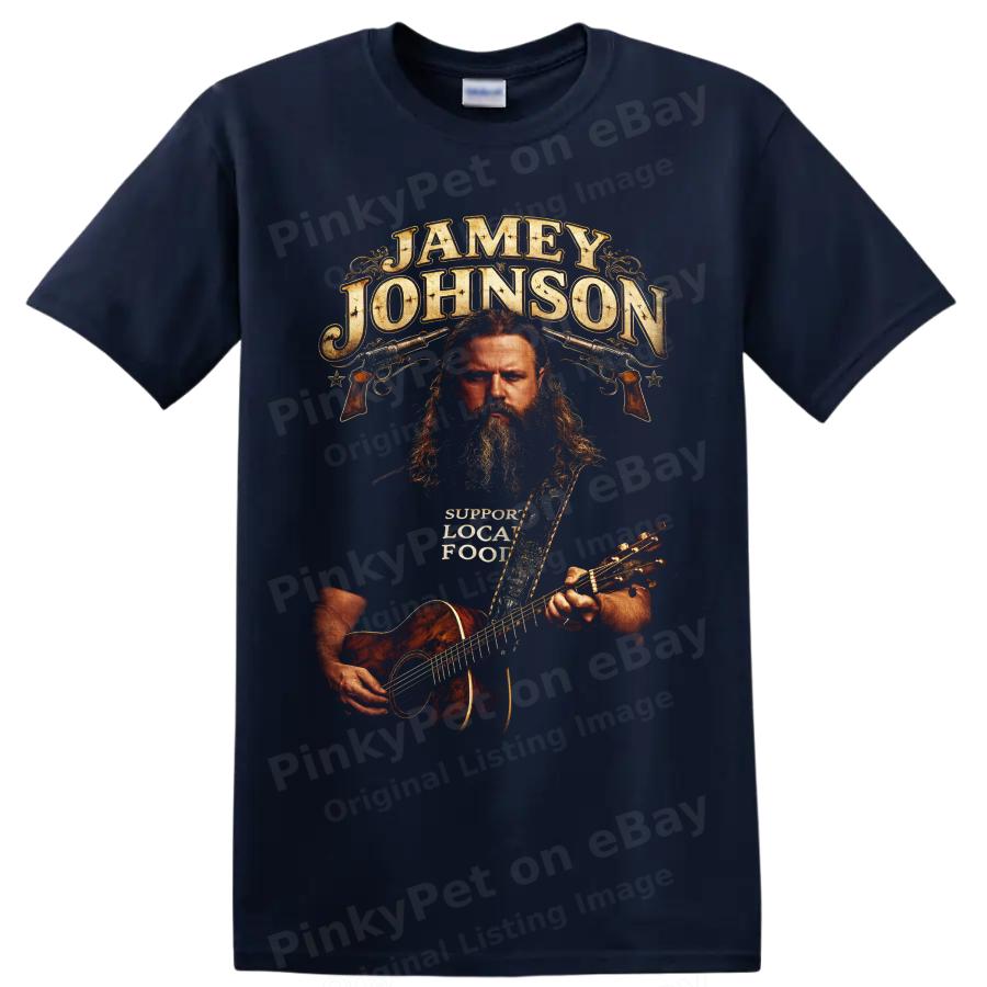 Jamey Johnson Country Singer Guitar Pistol Western Music T Shirt Concert Fan Tee
