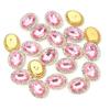 20pcs Oval Shape Sunflower Sew On Rhinestones Metal Gold Claw Base Acrylic Rhinestones Beads DIY Garment Decoration Accessories