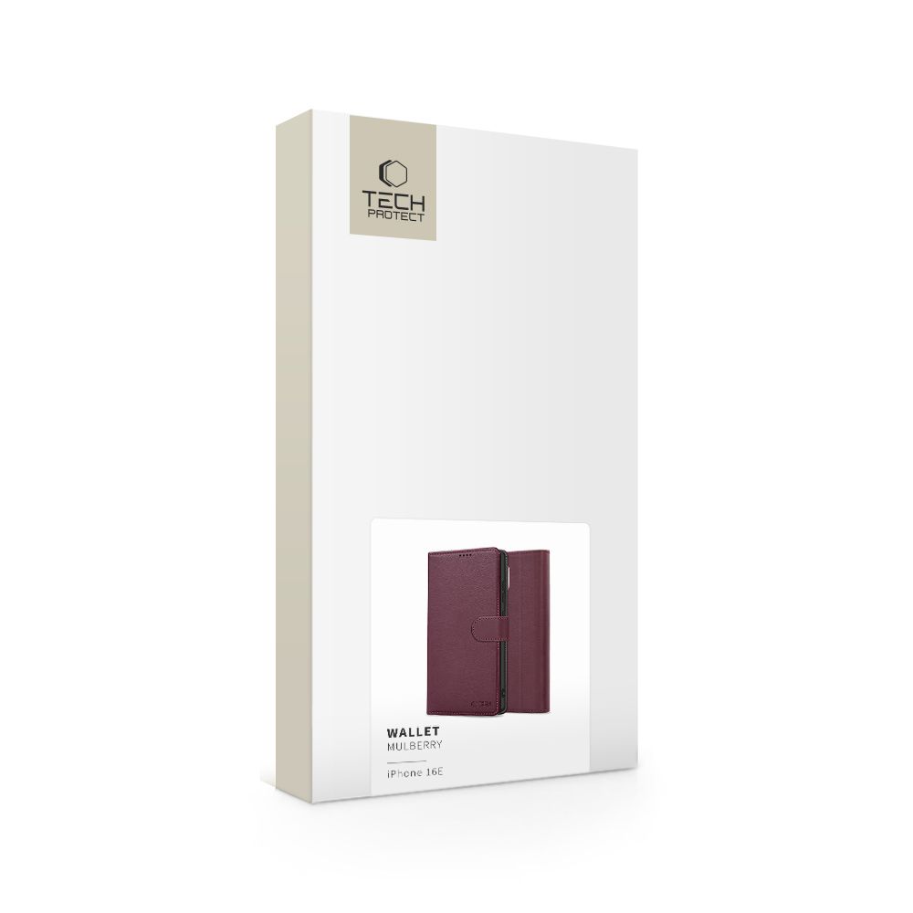 Tech-Protect Wallet Iphone 16E Mulberry