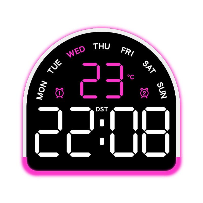 Digital Led Alarm Clock With Temperature And Humidity Display For Home Office Decor