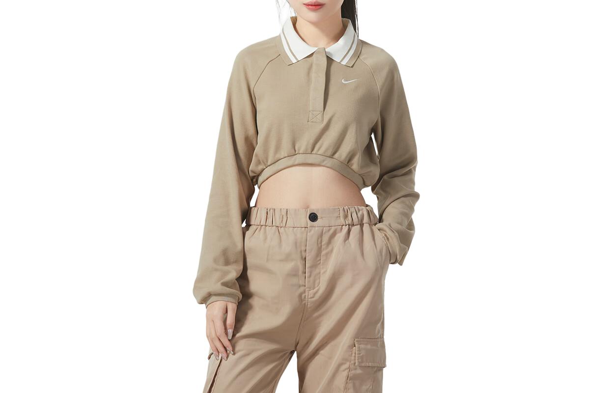 Nike T Shirts Women s Khaki Lapel Moderate Other FN1881-247 XL