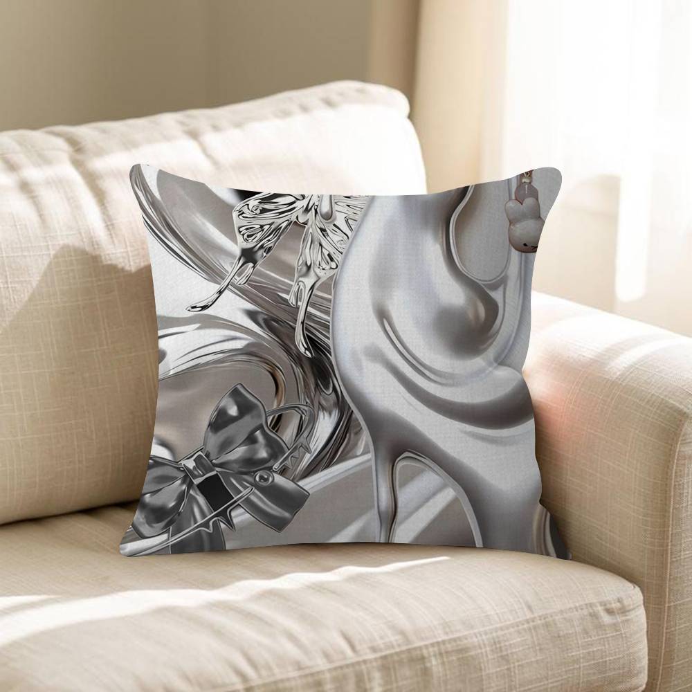 Silver Bizarre Trend Retro Art Cushion Cover Pillow Cover Decor Pillowcase Printed Cushion Case For Couch