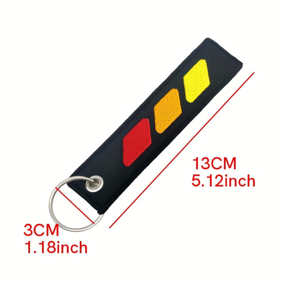 1pc Tricolor Car Keychain Embroidery Cloth Key Tag Car Keyring The Ideal Keychain for Men for Car/Motorcycle Accessories for Off-Road Vehicles