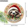Weihnachtsdekorationsschild, hängende Innendekoration, 2D flache Holzprodukte mit Faultier im Weihnachtsmannhut-Muster, Weihnachtsgeschenke für Freunde und Familie