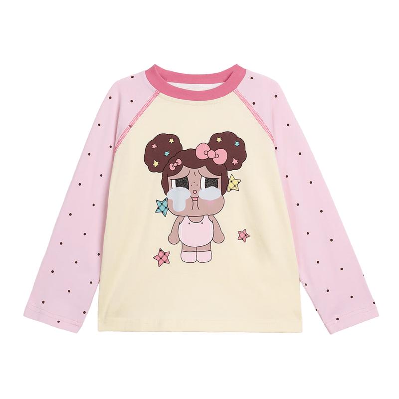 LUSON Toddler Girl Cartoon Raglan Long Sleeve T-Shirt