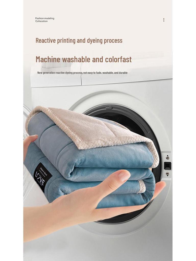 Milchsamt Verdickte Dreilagige Fleecedecke für Einzel- oder Doppelbett - Warme und Kuschelige Tagesdecke, Perfekt für Geschenke und Gruppenbestellungen