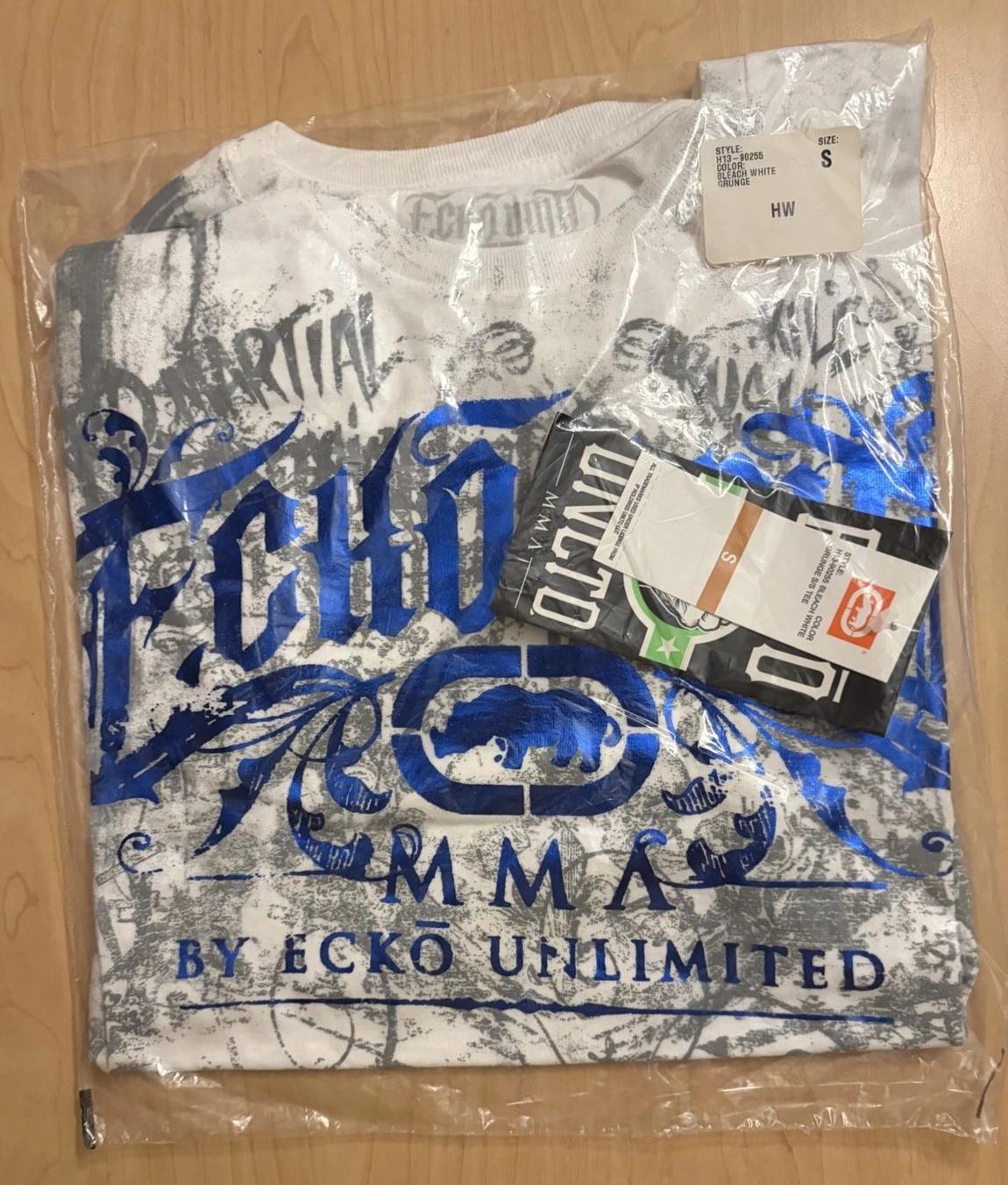 Ecko Unltd MMA UFC Vtg Y2K Grunge Fighter AOP 3D T-Shirt Small NEW Blue Rhino 3XL