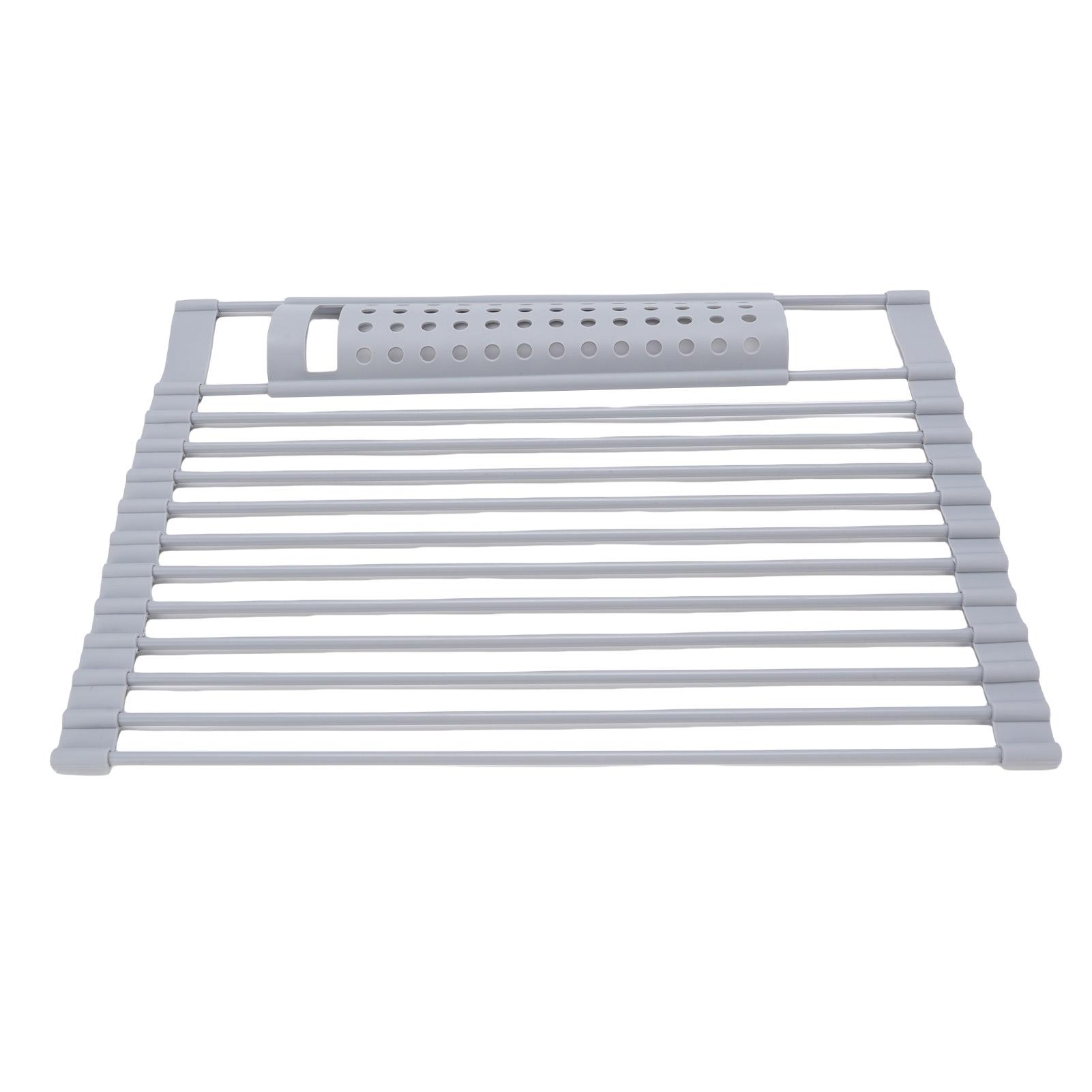 

Сворачиваемая сушилка для посуды Складная сушилка для раковины Сворачивающиеся дренажные коврики Многоцелевая нержавеющая сталь силиконовая посуда