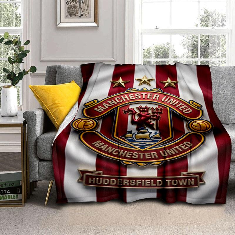 Manchester Football Club Logo Blanket Home Decor Camping Trip Nap Blanket Air Conditioning Blanket Machine Washable