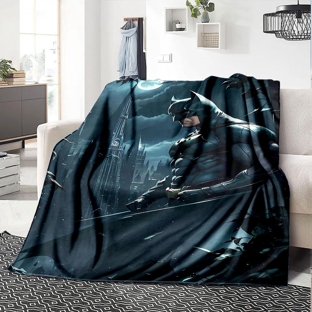 1pc Batman Night Cityscape Flannel Blanket - Soft Warm Throw for Home, Office, TravelL1354