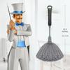 MR.SIGA Microfiber High-Density Mini Duster, Dust Mop with Comfortable Non-Slip Handle and Detachable Washable Duster Head, Gray & Black