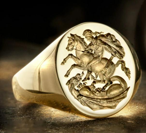He Cheng Retro European-American Alloy Knights' Domineering Men's Ring