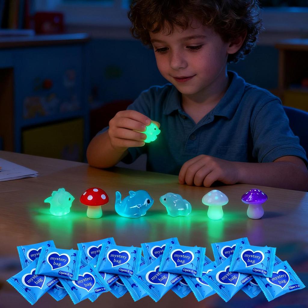 Glow In The Dark Resin Animals 100 Pieces Resin Figurine Miniature Tiny Animals For Home Landscape Tank Yard Aquarium Terrarium