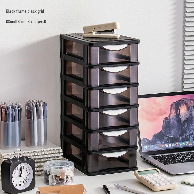 Transparent Drawer-Style Desktop Storage Box for Household Items and Cosmetics