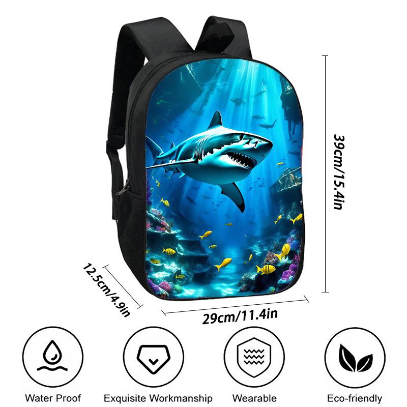 3D batoh s potlačou žraloka, školský batoh pre deti, kreslené zvieratá, potlačené školské tašky pre chlapcov a dievčatá, ľahký detský batoh