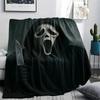 1PC Scream Print Flannel Blanket, High quality Comfortable for All Seasons, Home Decor, Warmth and Comfort, Perfect for Christmas Gifts
