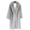 Autumn and winter thickened warm imitation fur fur coat women's fashion imitation fox fur plush coat leather trench coat