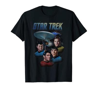 Star Trek The Original Series Group Shot Ship Poster T-Shirt