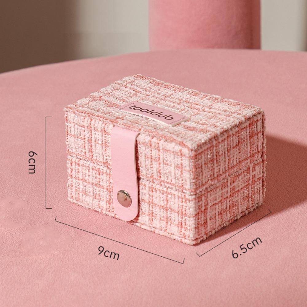 

PU Leather Earrings Storage Case Rings Necklace Jewelry Display Box Jewelry Packing Bag Vacation розовый