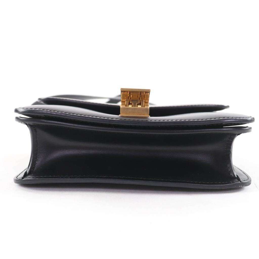 Great CELINE Shoulder Bag Classic Box Teen Black Leather Women Used