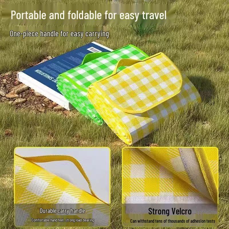 Tapis de pique-nique portable imperméable à carreaux: Épais et Imperméable, Essentiel pour le Camping et la Plage