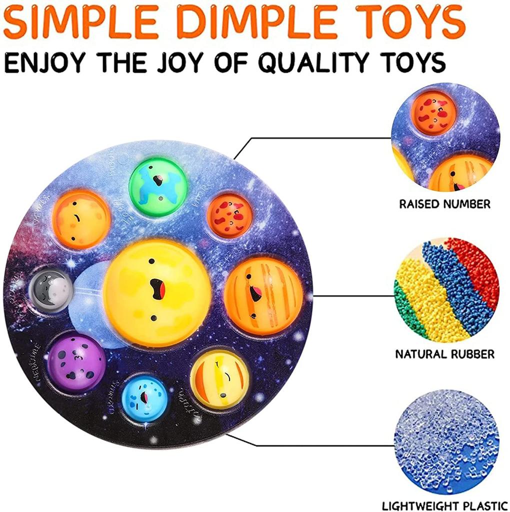 Eight Planet Push Bubble Fidget Toys Adult Stress Relief Squeeze Toy Antistress Popit Soft Squishy Kids Toys Gifts
