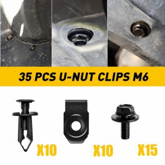 For Body Hyundai Bolts & U-Nut Clips - M6 Engine Under Cover Splash Shield Guard