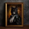 Gothic Romantic Raven Vintage Poster Victorian Animal Portrait Wolf Cat Bat Crowcanvas Painting Wall Art Living Room Home Decor