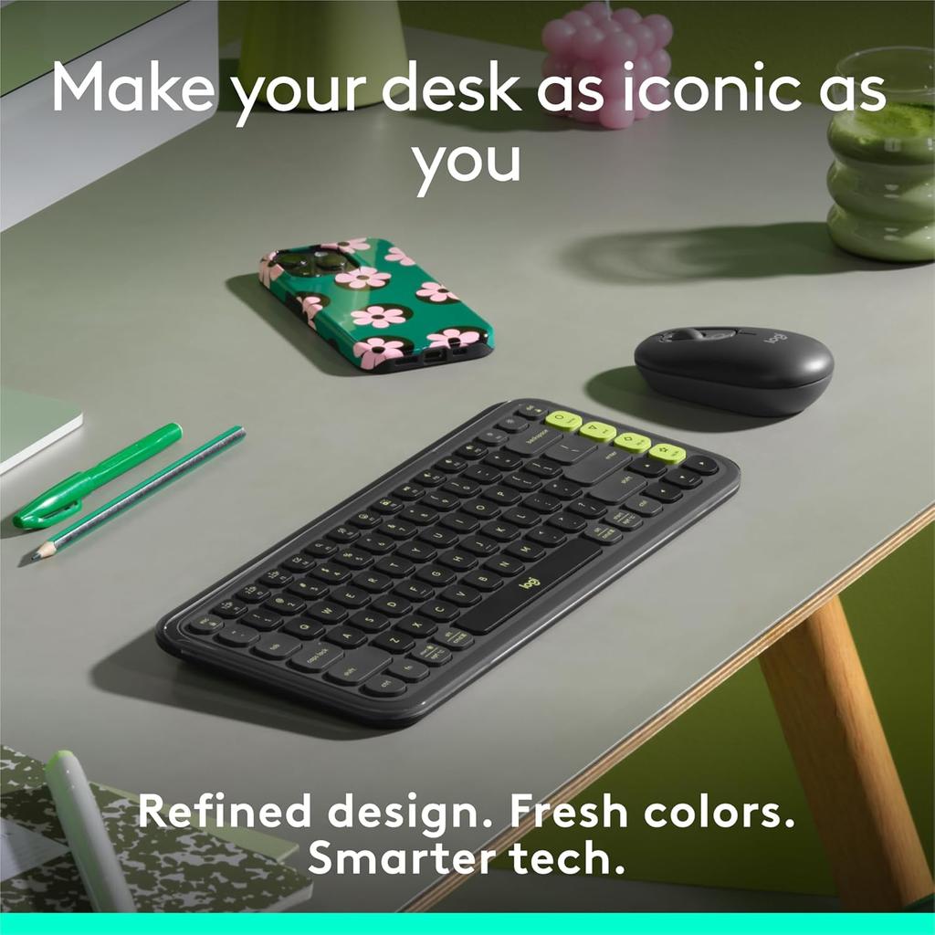 Logitech POP ICON KEYS Keyboard Bluetooth Office Keyboard Wireless Keyboard AI Portable Keyboard Laptop Keyboard
