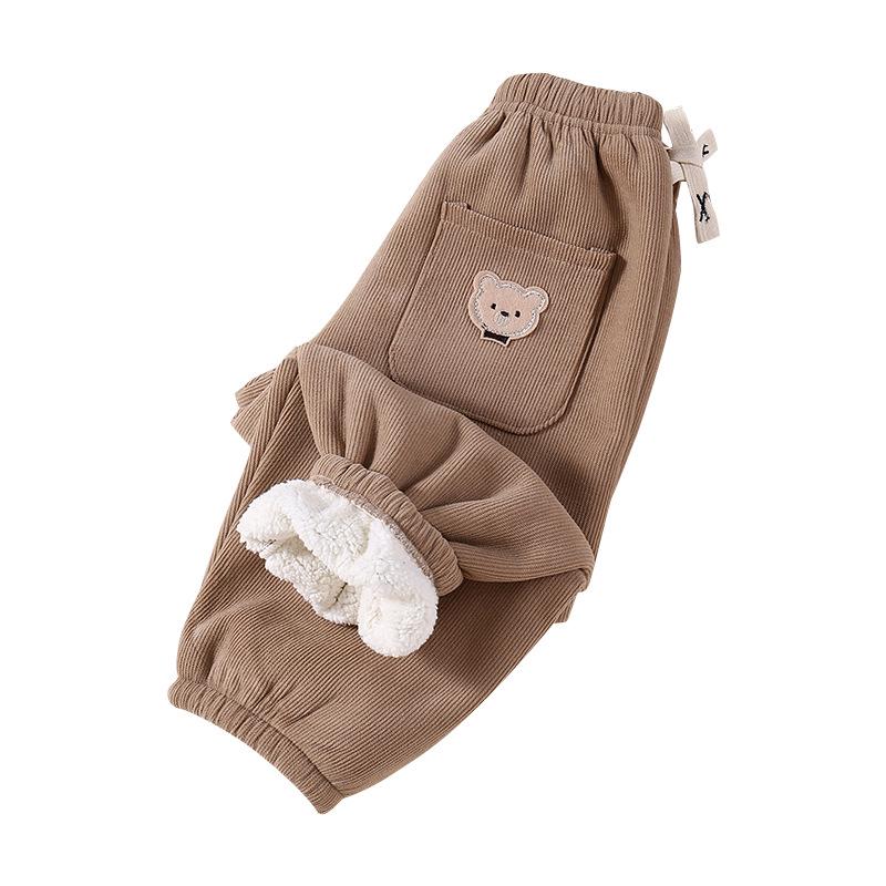 Zesílené manšestrové kalhoty s fleecovou podšívkou pro děti - Teplé zimní kalhoty pro chlapce a dívky