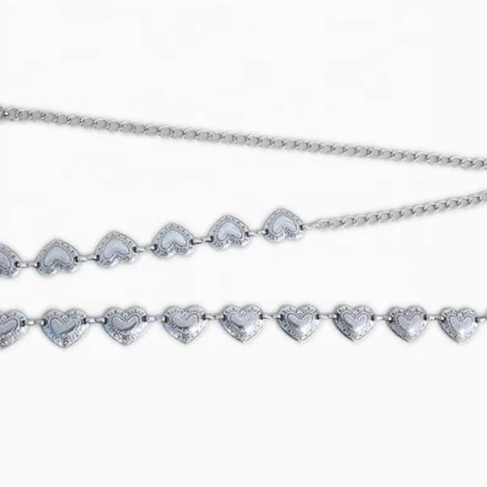 Gothic-Punk-Herz-Taillenkette für Vintage-ästhetische hohe Taille, verstellbare, lichtechte Jeans